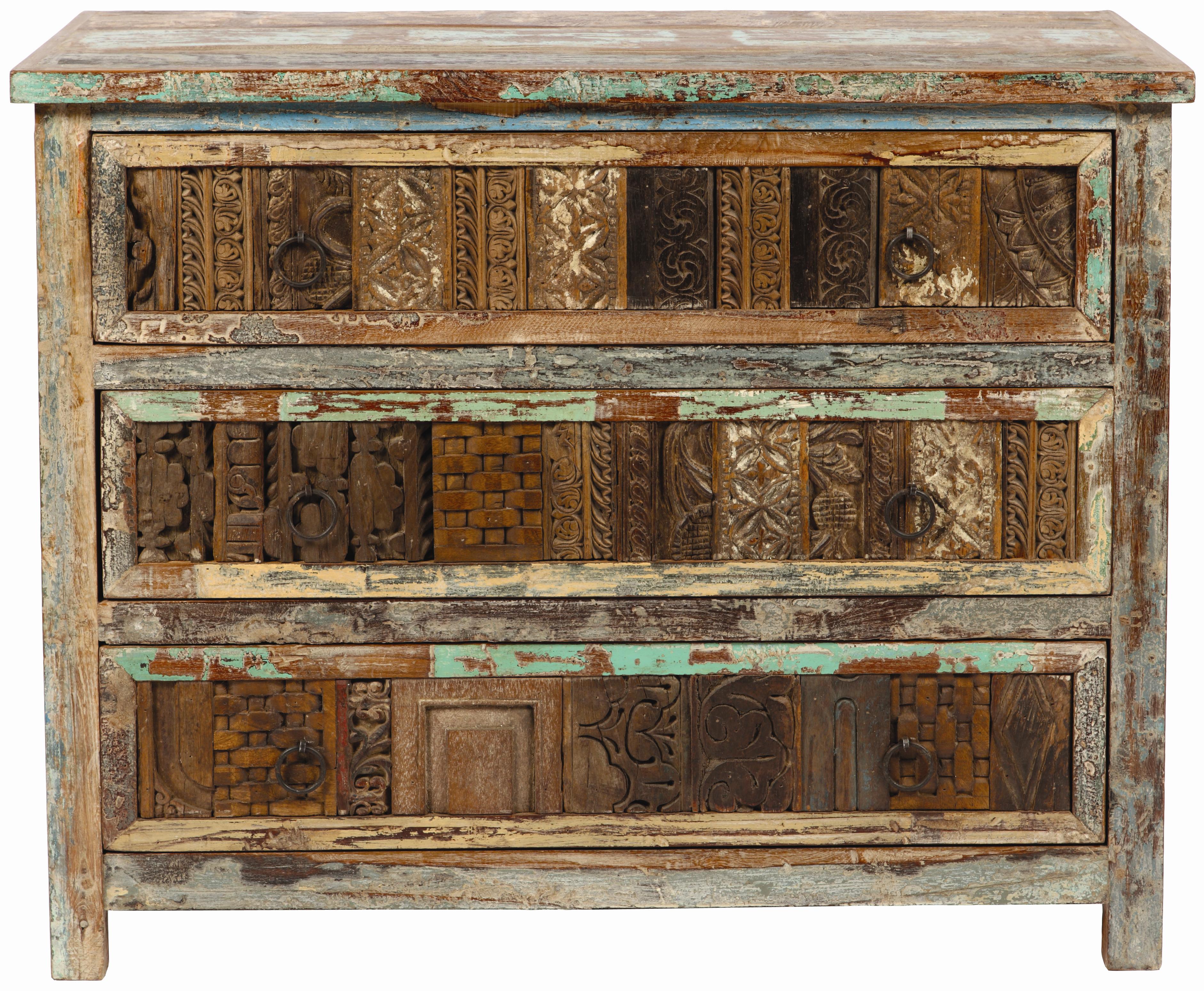 Vintage Print Block 3 Drawer Chest Williams & Kay Accent Chests